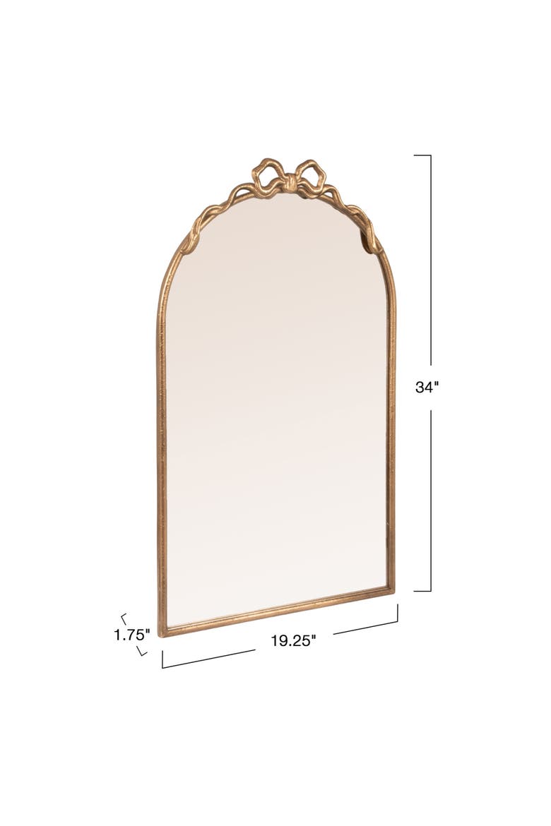 Arched Mirror with Decorative Bow, Alternate, color, Gold