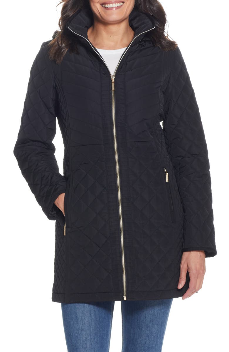 Gallery Quilted Jacket, Main, color, Black