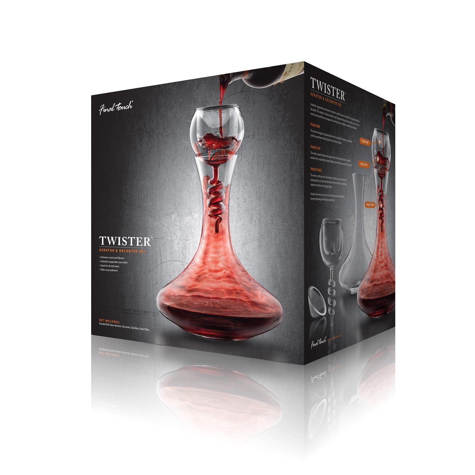 Final Touch Twister Glass Aerator & Decanter - Thumbnail 2