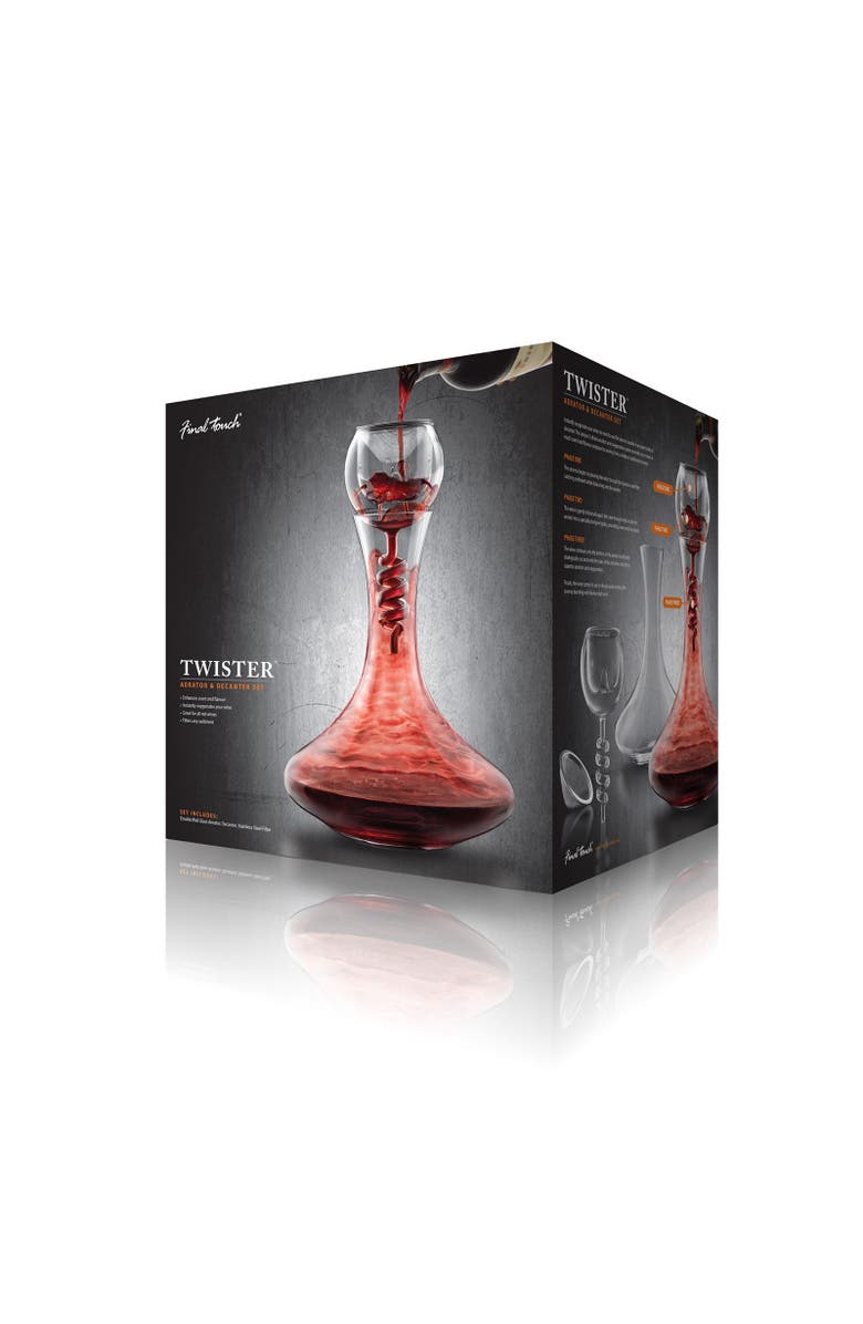 FINAL TOUCH Twister Glass Aerator & Decanter Set, Alternate, color, Clear