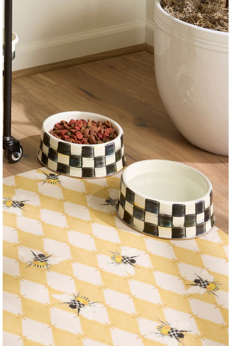 Large Courtly Check Pet Dish, Alternate, color, COURTLY