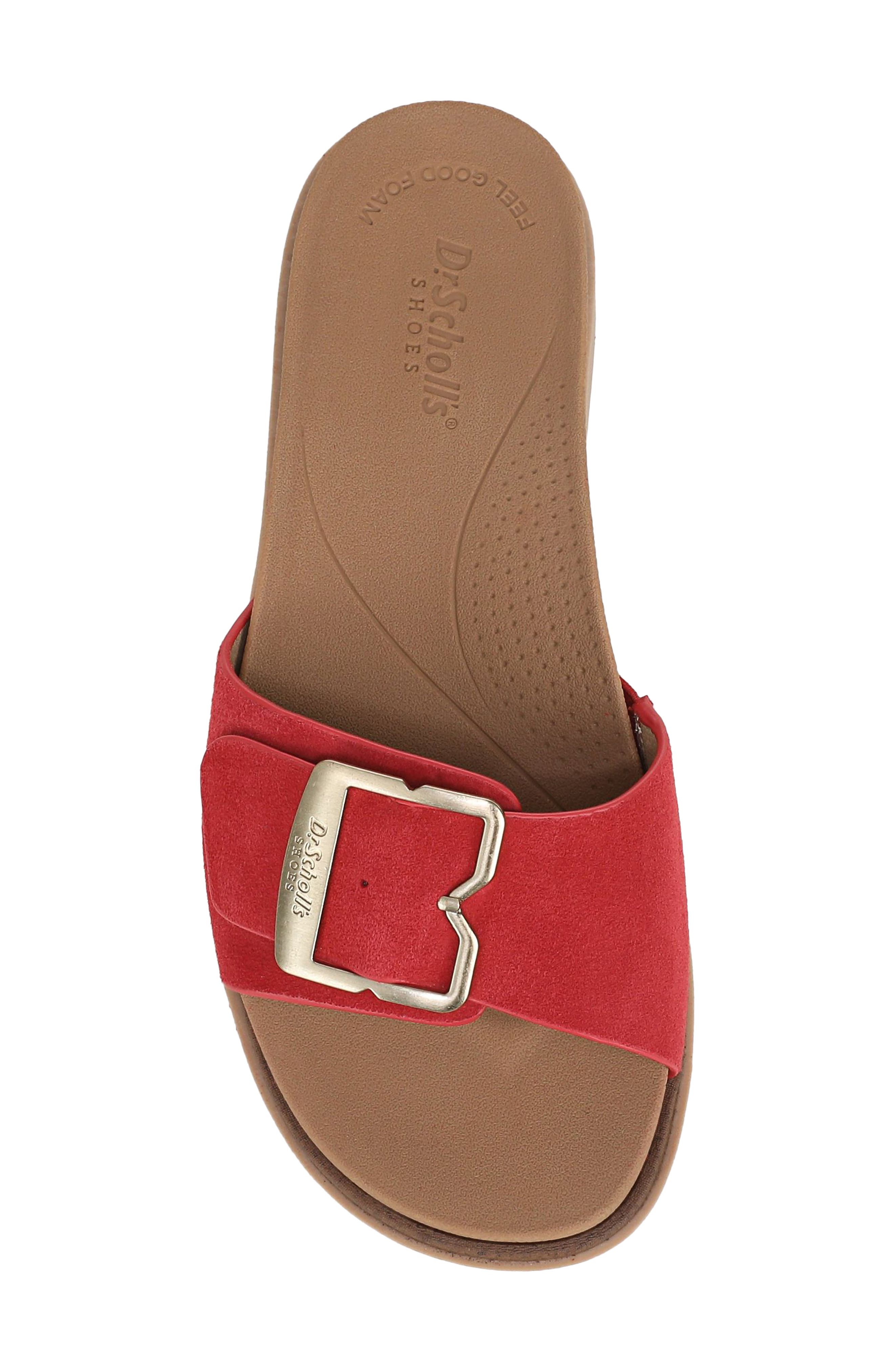 Paradis Buckle Slide Sandal, Alternate, color, RED