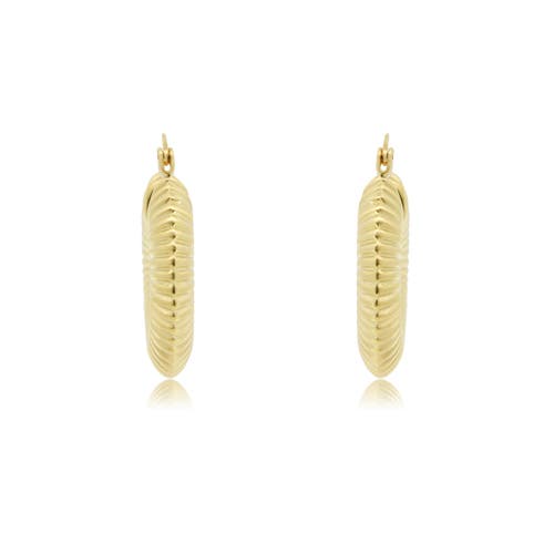 The Lovery Fine Jewelry Ribbed Gold Hoop Earrings In Gold