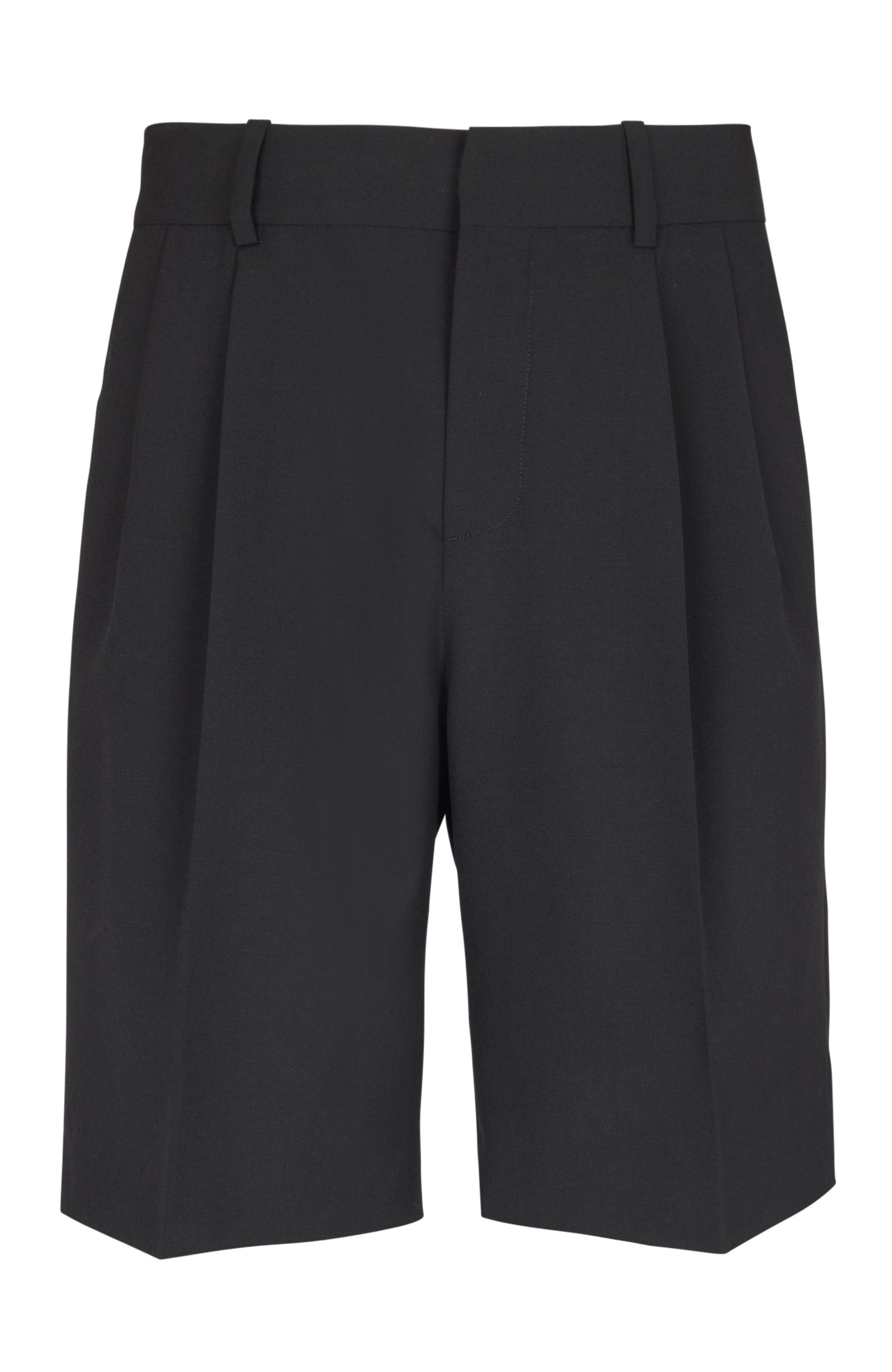 Wool darted Bermuda shorts