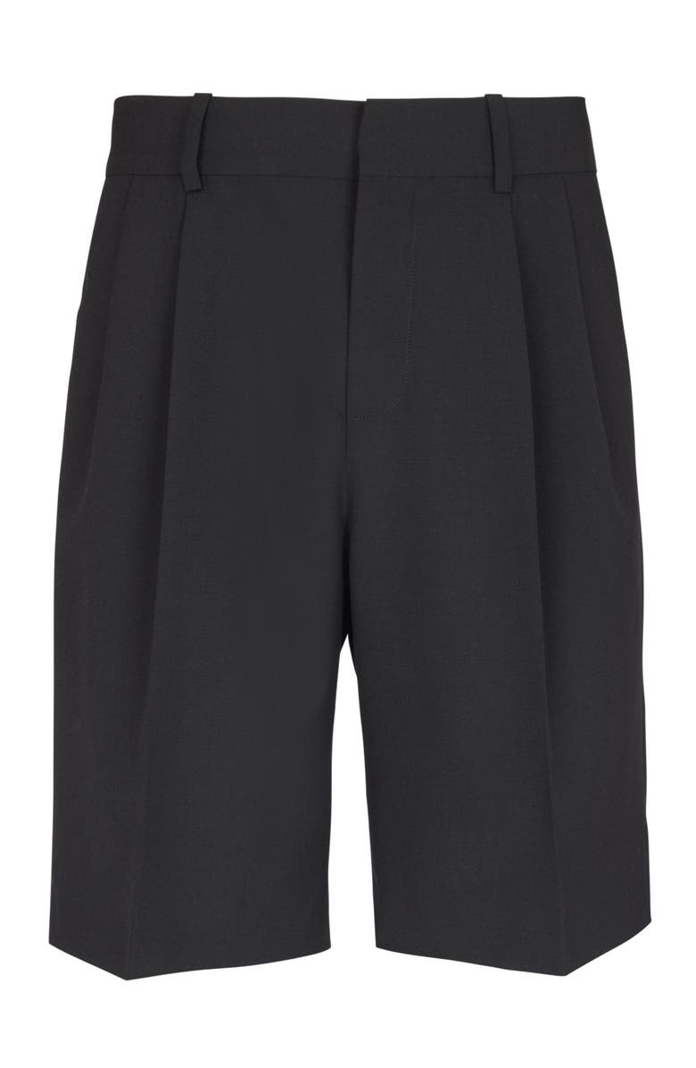 Balmain Wool darted Bermuda shorts, Main, color, Black