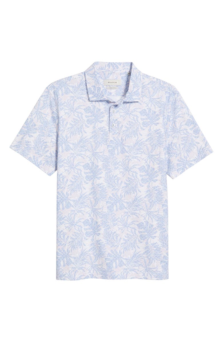 Bugatchi Victor OoohCotton<sup>®</sup> Palm Leaf Print Polo, Alternate, color, Air Blue