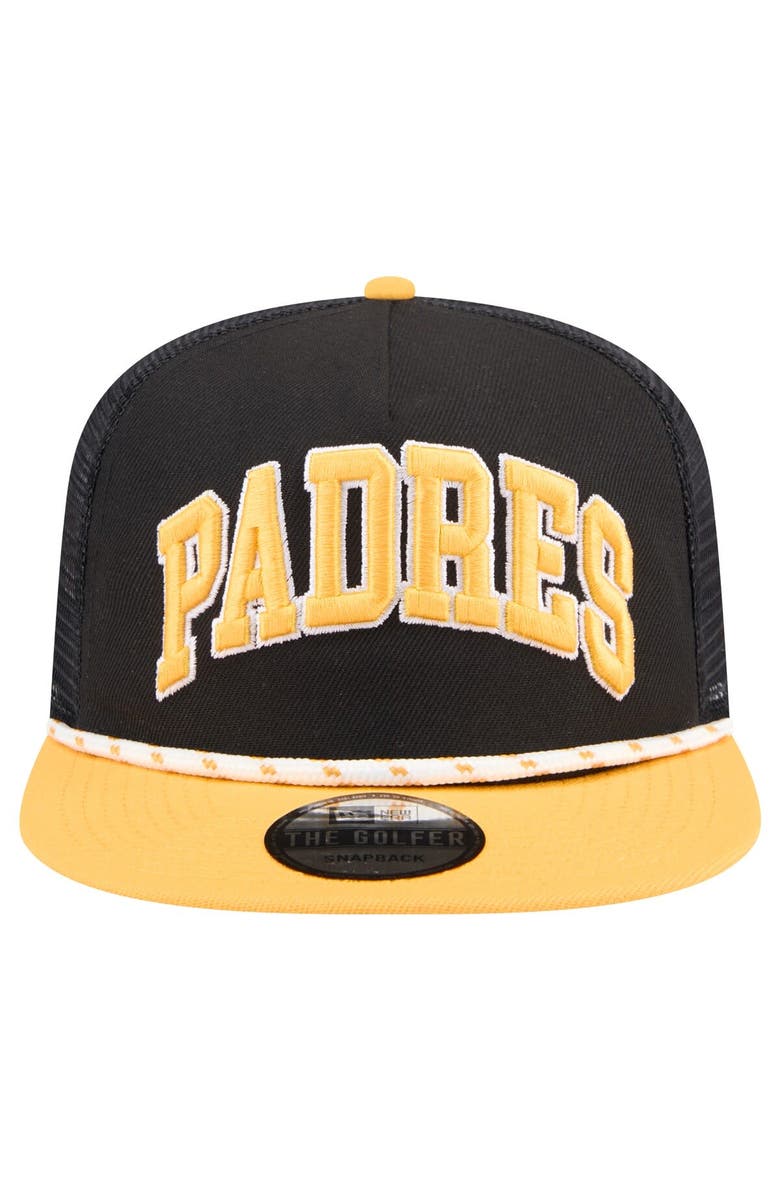 New Era Men's New Era Black San Diego Padres Throwback Meshback Golfer Hat, Alternate, color, Black