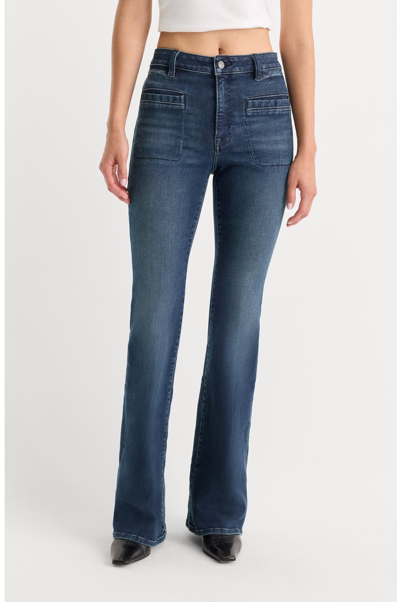 Good Petite High Waist Patch Pocket Flare Jeans, Main, color, LYRICAL
