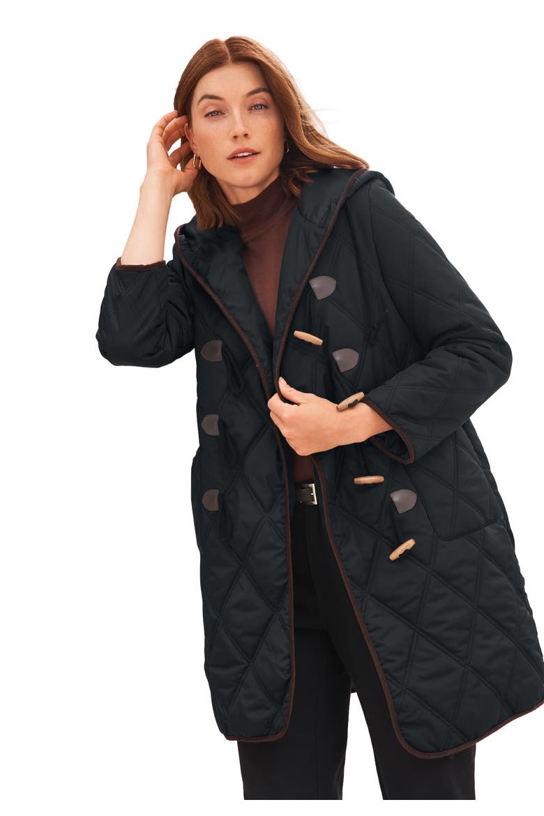 Quilted Toggle Jacket, Main, color, BLACK