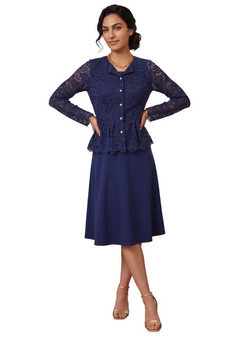 Peplum Lace Jacket Dress