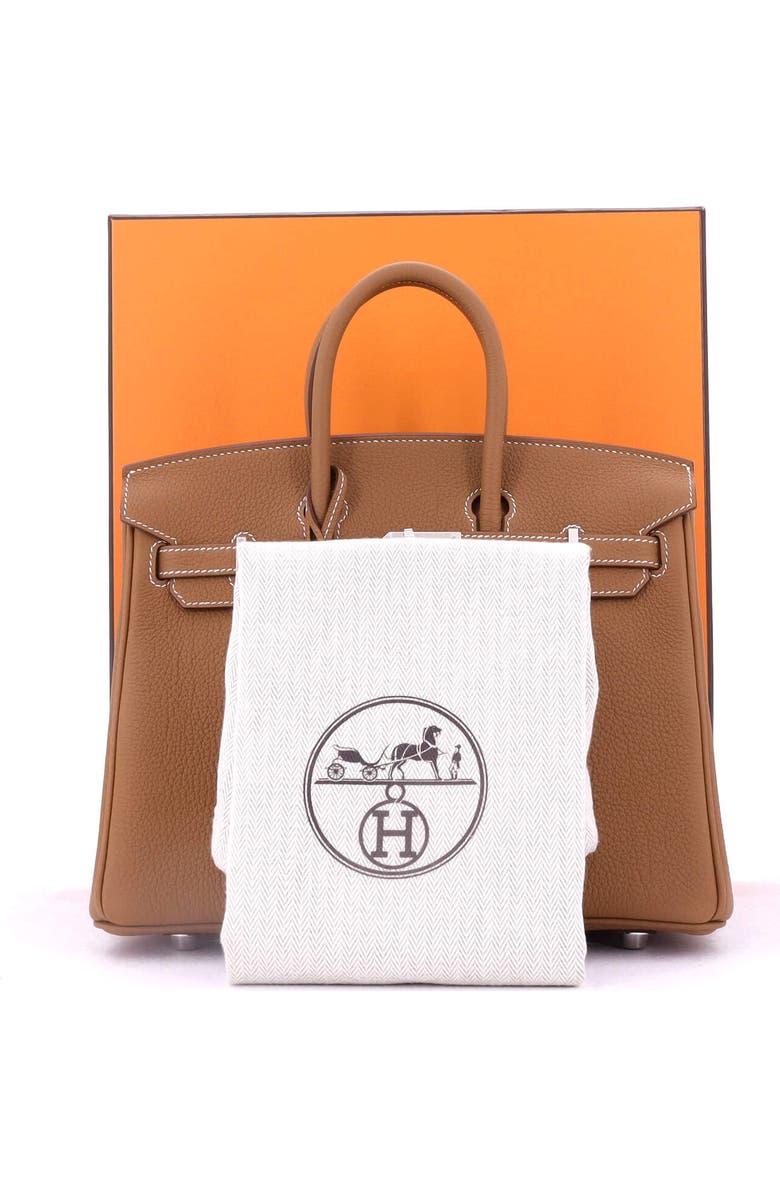 Pre-Owned Hermes Birkin Handbag Brown Togo with Palladium Hardware 25, Alternate, color, Gold