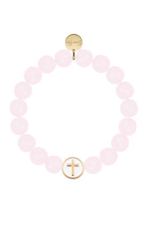 Semi-Precious Gemstone Corss Bracelet in Gift Pouch