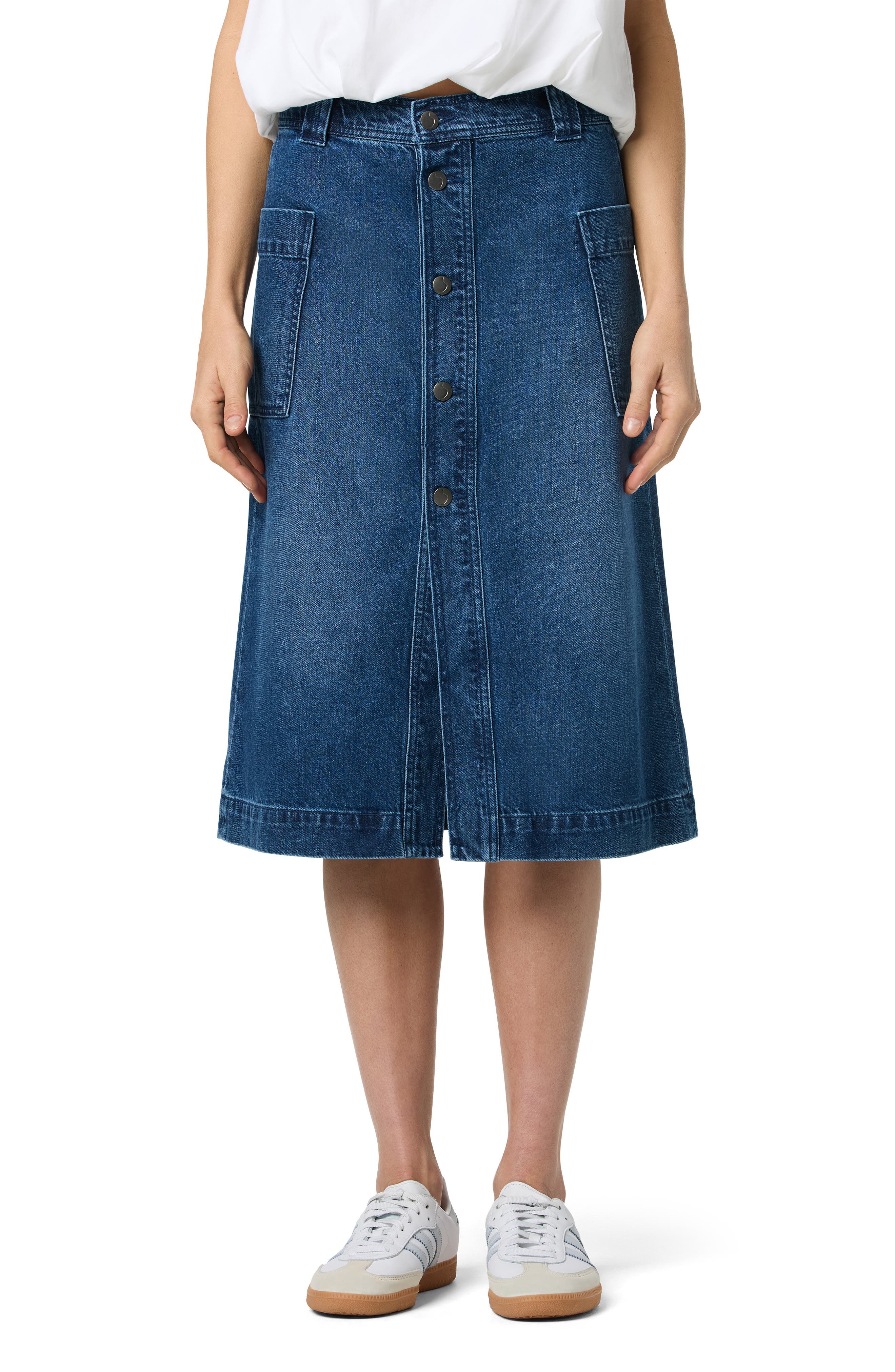 Joe's Cargo Denim Midi Skirt