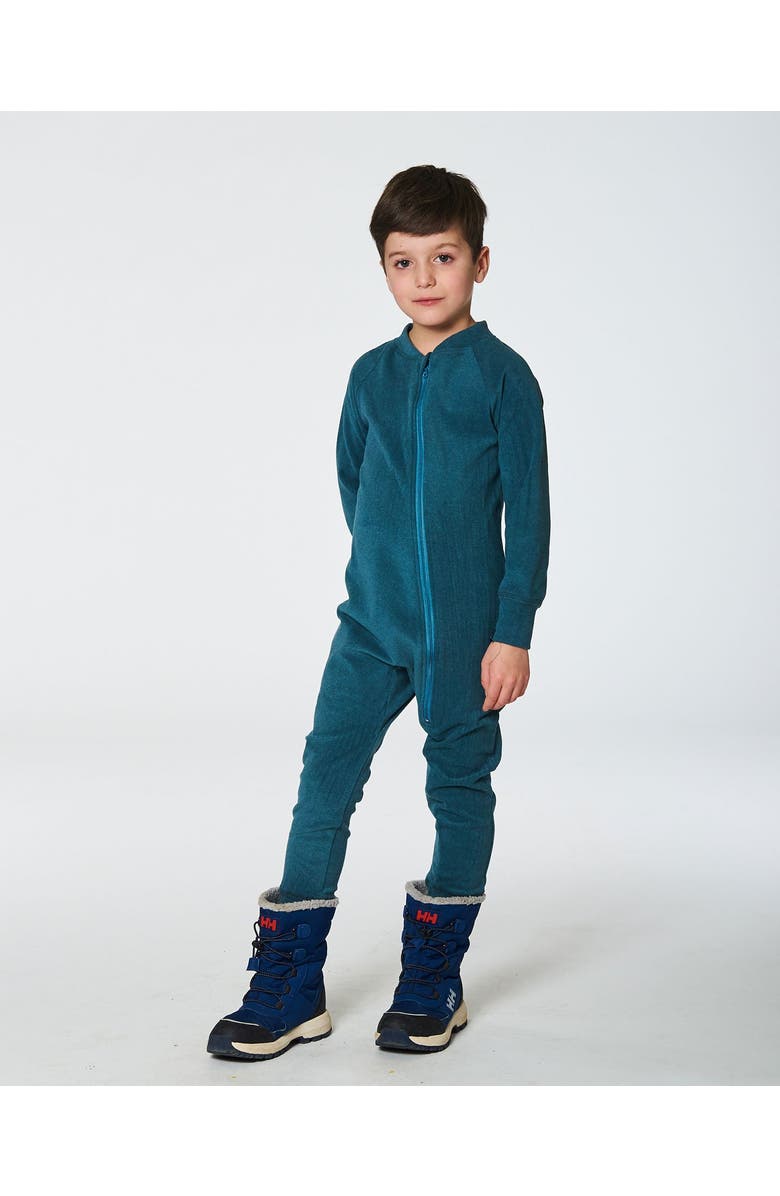 Deux par Deux Little Boy's One Piece Thermal Underwear Pine Green, Alternate, color,