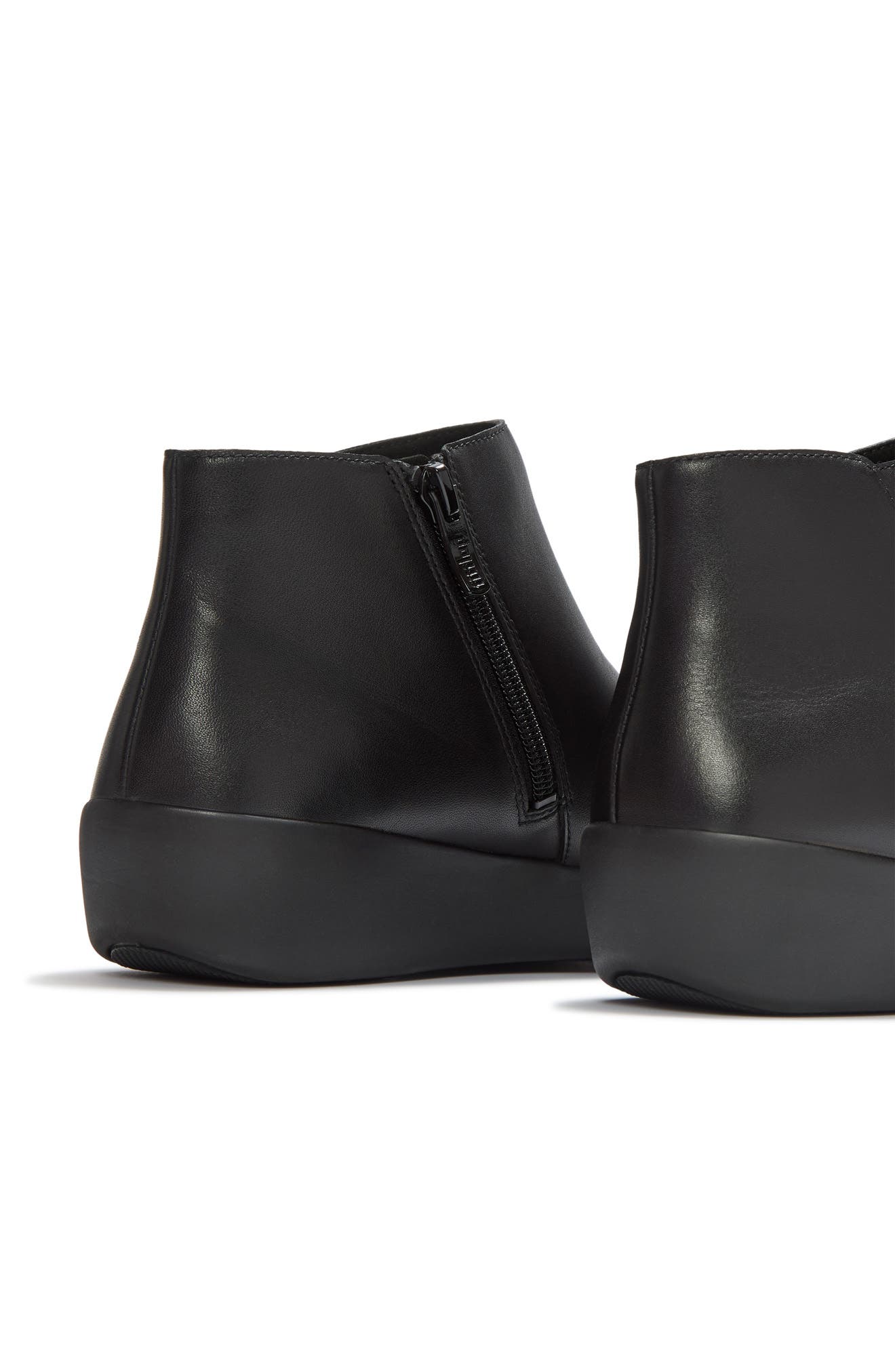 Flowform Leather Bootie, Alternate, color, ALL BLACK