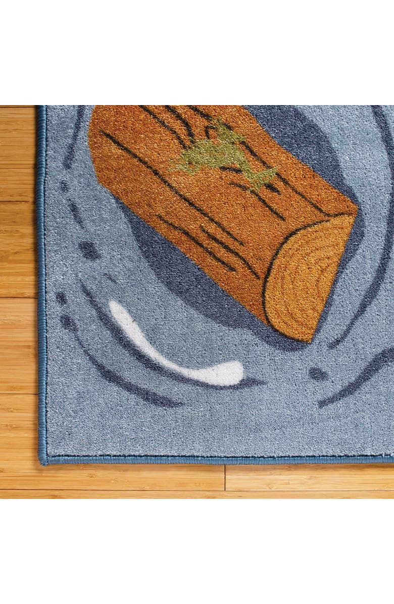 Kaplan Early Learning Company Seating Leaves, Rocks, and Logs Carpet - 6' x 9' Rectangle, Alternate, color, Blue