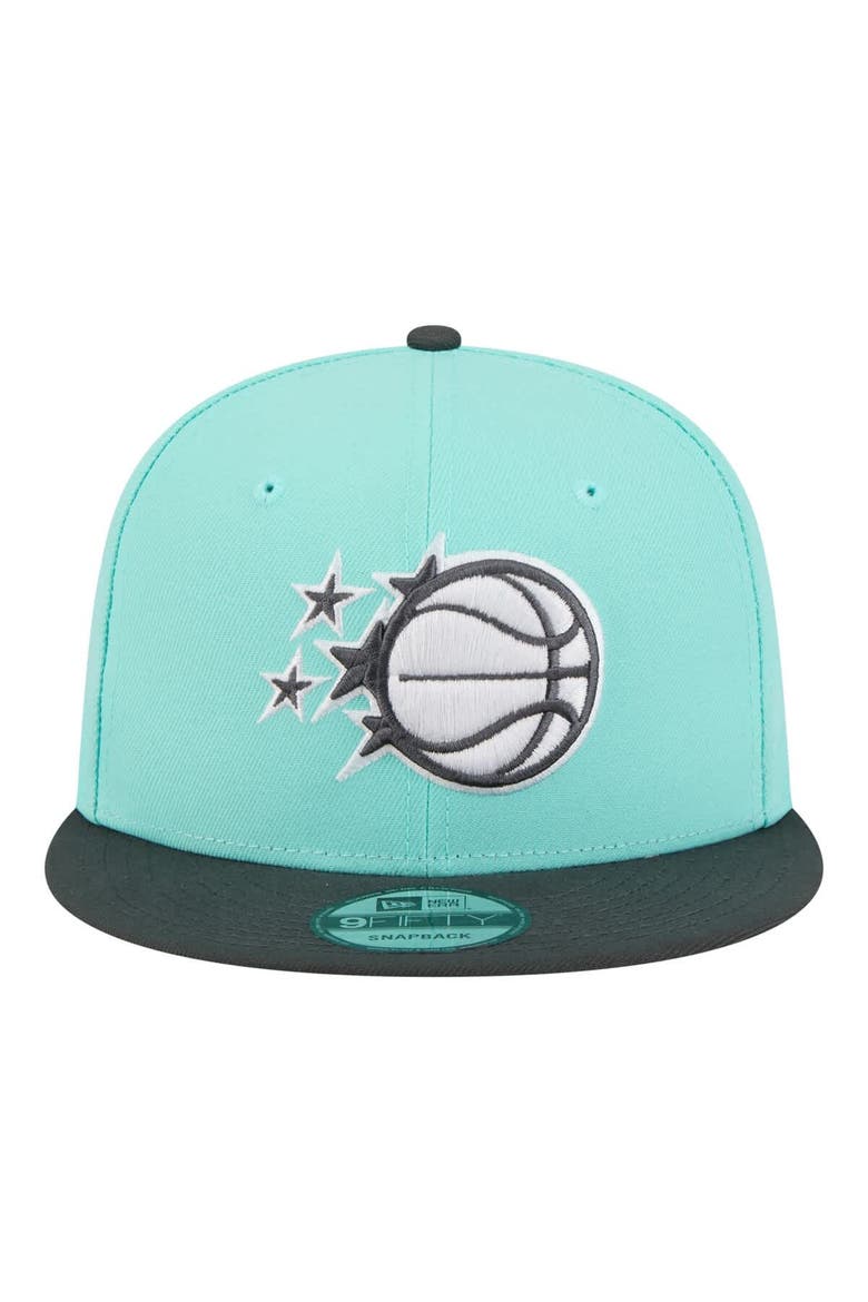 Men's New Era Turquoise/Charcoal Orlando Magic Color Pack Two-Tone 9FIFTY Snapback Hat, Alternate, color, Turquoise