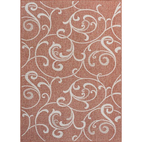 Maribel Traditional Classic All-Over Scroll Indoor/Outdoor Area Rug