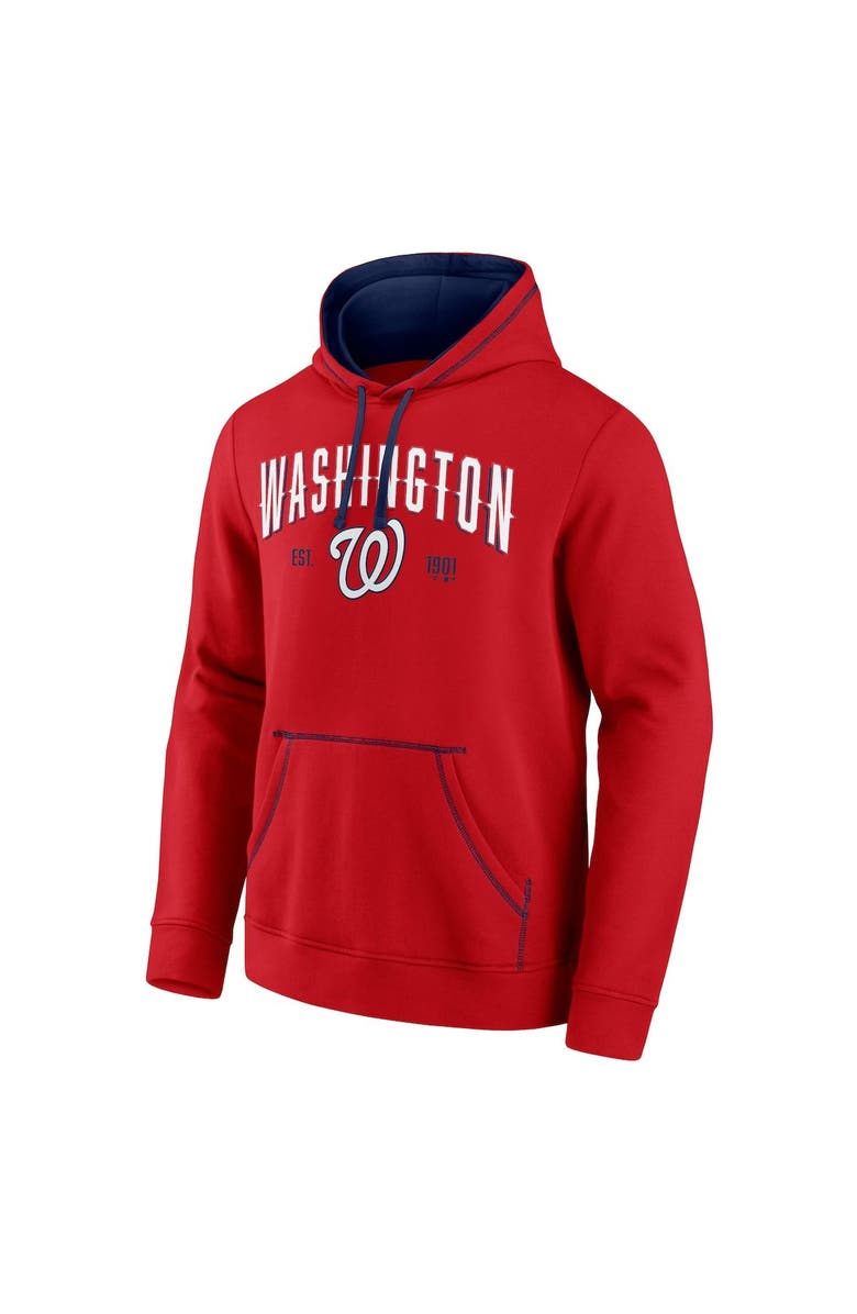 FANATICS Men's Fanatics Branded Red/Navy Washington Nationals Ultimate Champion Logo Pullover Hoodie, Alternate, color, 