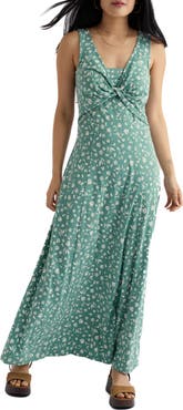 Seasalt Cornwall May Apple Floral Stretch Cotton Maxi Dress