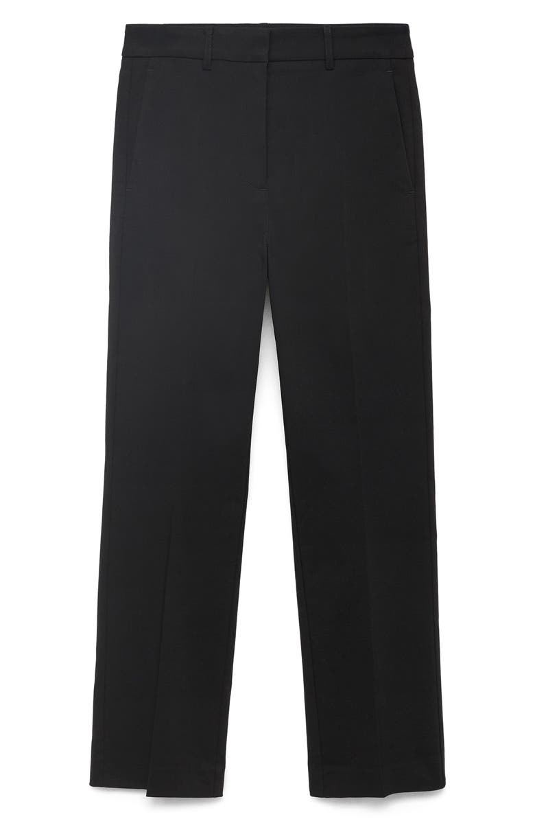 MANGO Ankle Straight Leg Pants, Alternate, color, Black