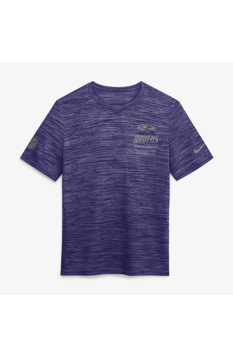 Nike Men's Nike Purple Baltimore Ravens Sideline Double Covered Dri-FIT Velocity T-Shirt, Alternate, color, Purple