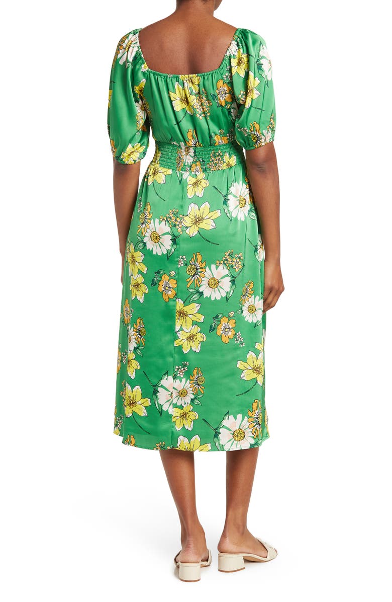 Collective Concepts Floral Puff Sleeve Cutout Midi Dress | Nordstromrack