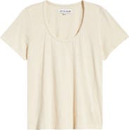 CITY BLUES Braided Neck Relaxed Fit Cotton T-Shirt