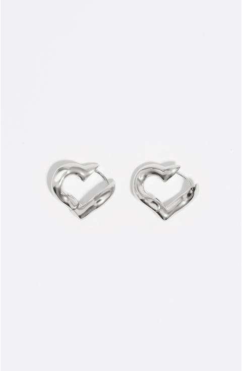 Wide Heart Hoop Earrings