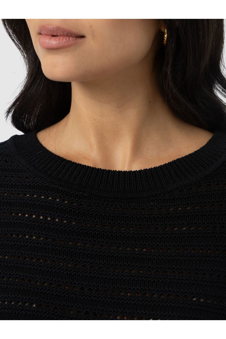 Ester Short Sleeve Knit, Alternate, color, Black