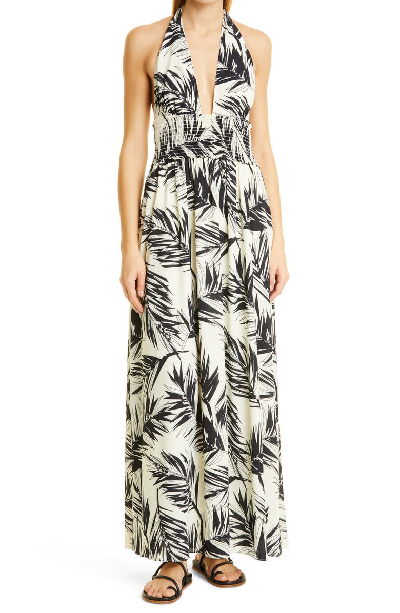 Toccin Palm Print Maxi Dress, Main, color,