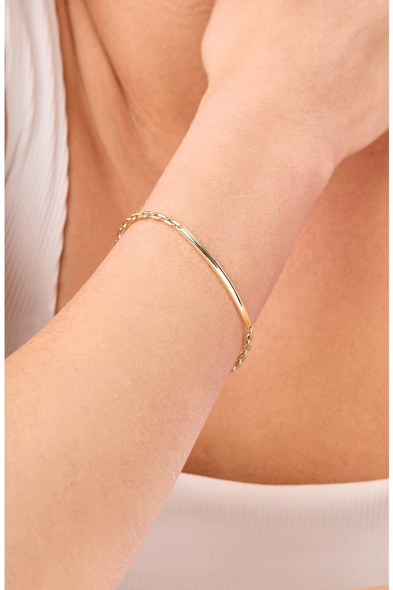 14K Gold Tube ID Bracelet (Online Trunk Show), Alternate, color, 14K YELLOW GOLD