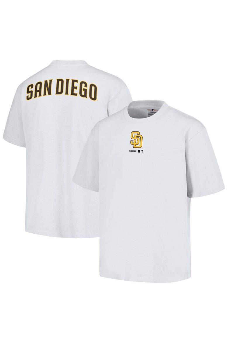 Men's PLEASURES  White San Diego Padres Mascot T-Shirt, Main, color, White