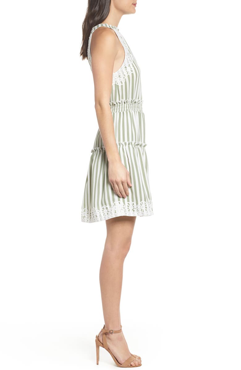 NSR Lauren Stripe Sleeveless Fit & Flare Dress, Alternate, color, 