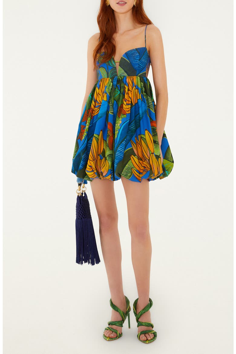 Banana Grapes Organic Cotton Minidress, Main, color, BLUE
