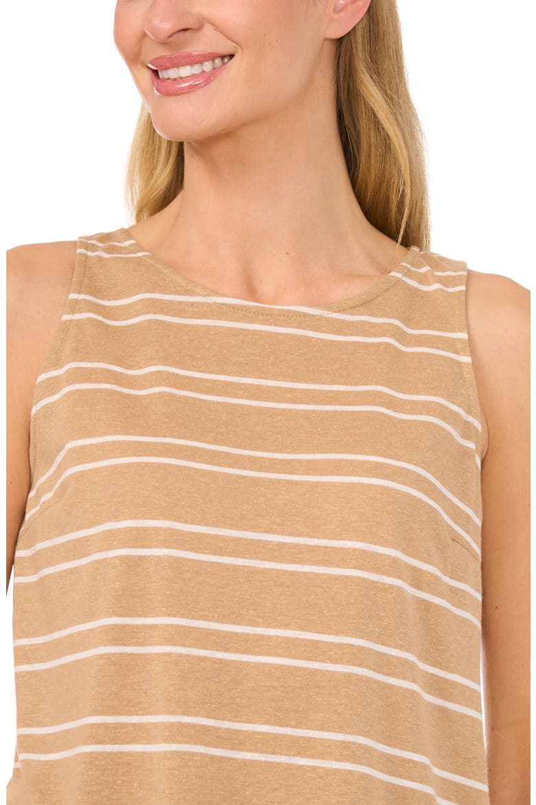 Stripe Crewneck Tank Top, Alternate, color, PECAN BROWN