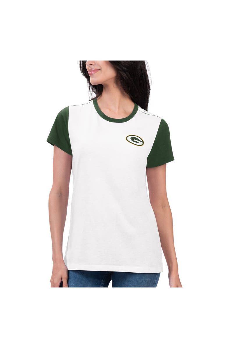 G-III 4HER BY CARL BANKS Women's G-III 4Her by Carl Banks White/Green Green Bay Packers Fashion Illustration T-Shirt, Main, color, White