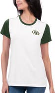 G-III 4HER BY CARL BANKS Women's G-III 4Her by Carl Banks White/Green Green Bay Packers Fashion Illustration T-Shirt