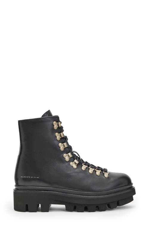 Allsaints Wanda Genuine Shearling Lug Sole Combat Boot In Multi
