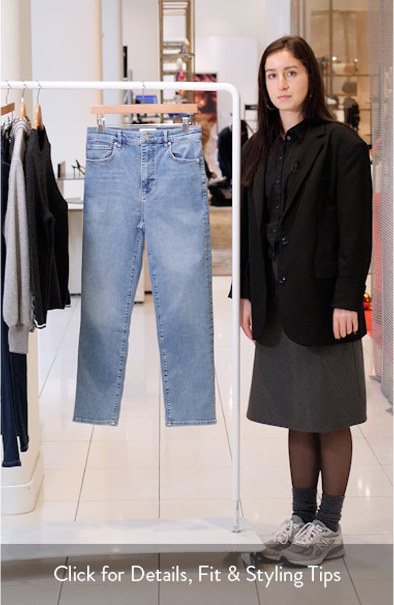 The Pencil Crop High Waist Ankle Slim Straight Leg Jeans, sales video thumbnail