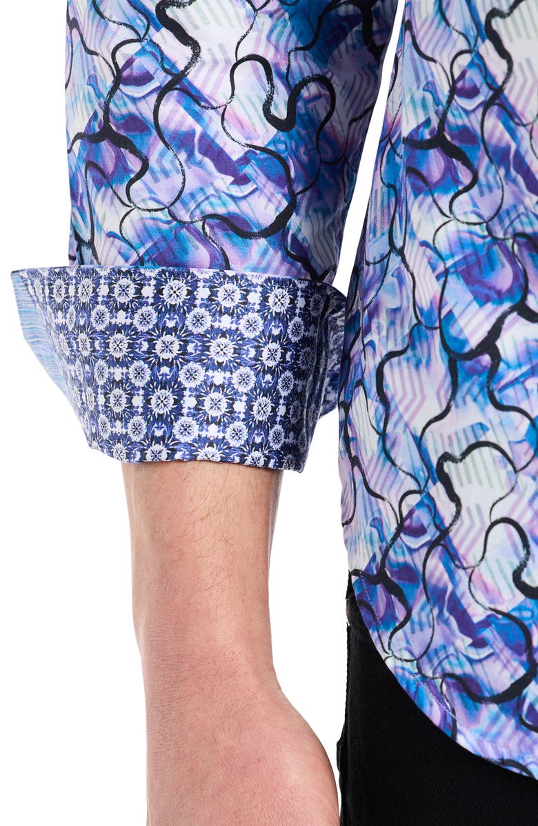 Robert Graham Roche Long Sleeve Woven Shirt, Alternate, color, Multi Blue