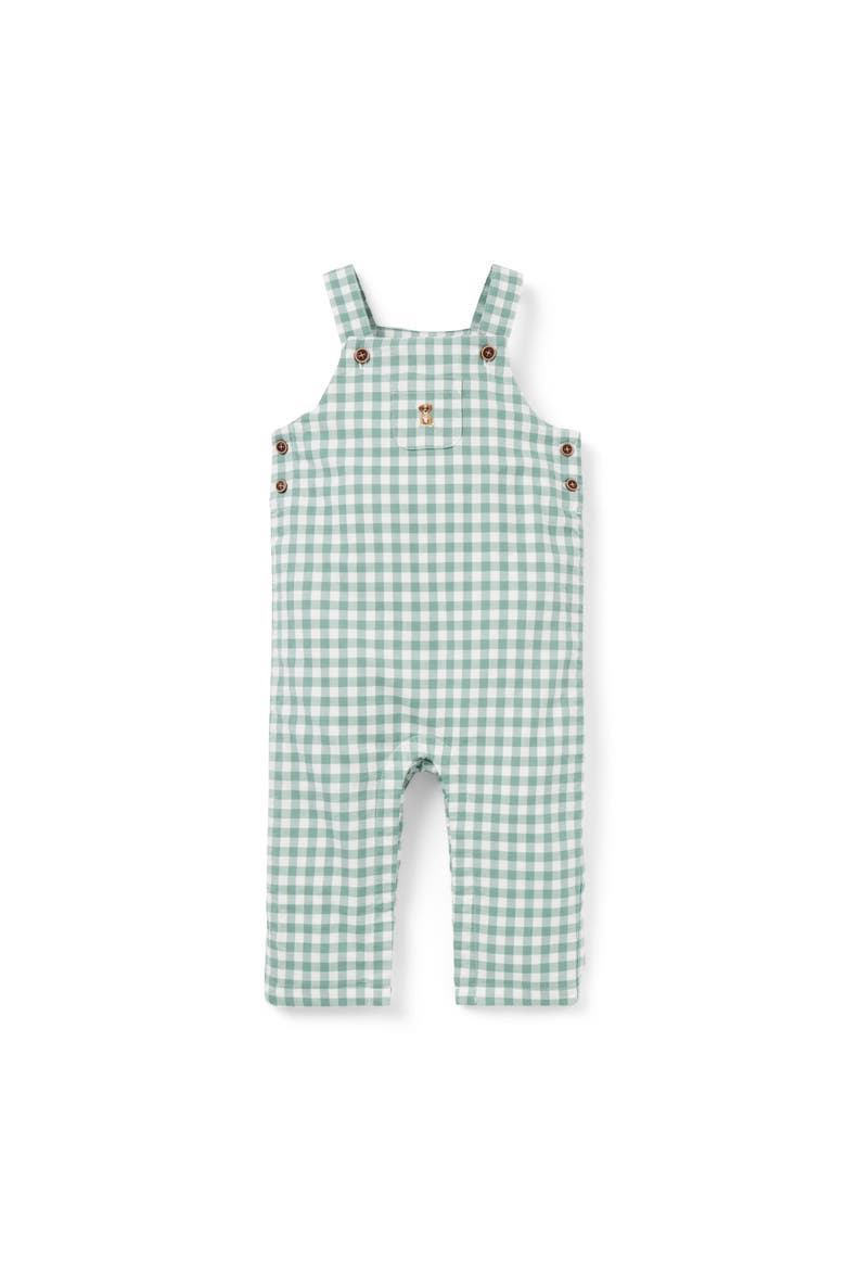 Baby Gingham Dog Overall, Main, color, Green