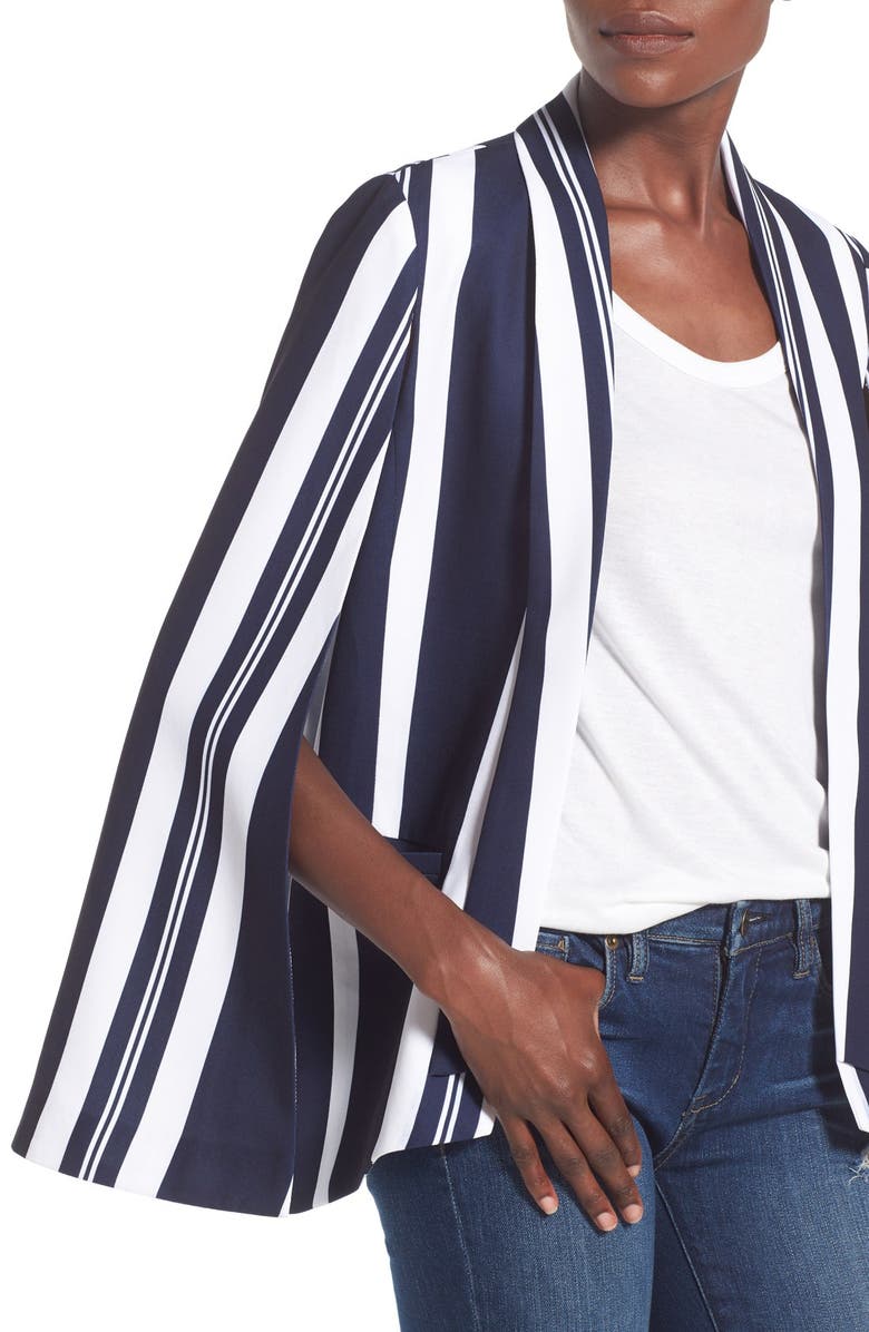 Mural Stripe Cape Blazer, Alternate, color, 
