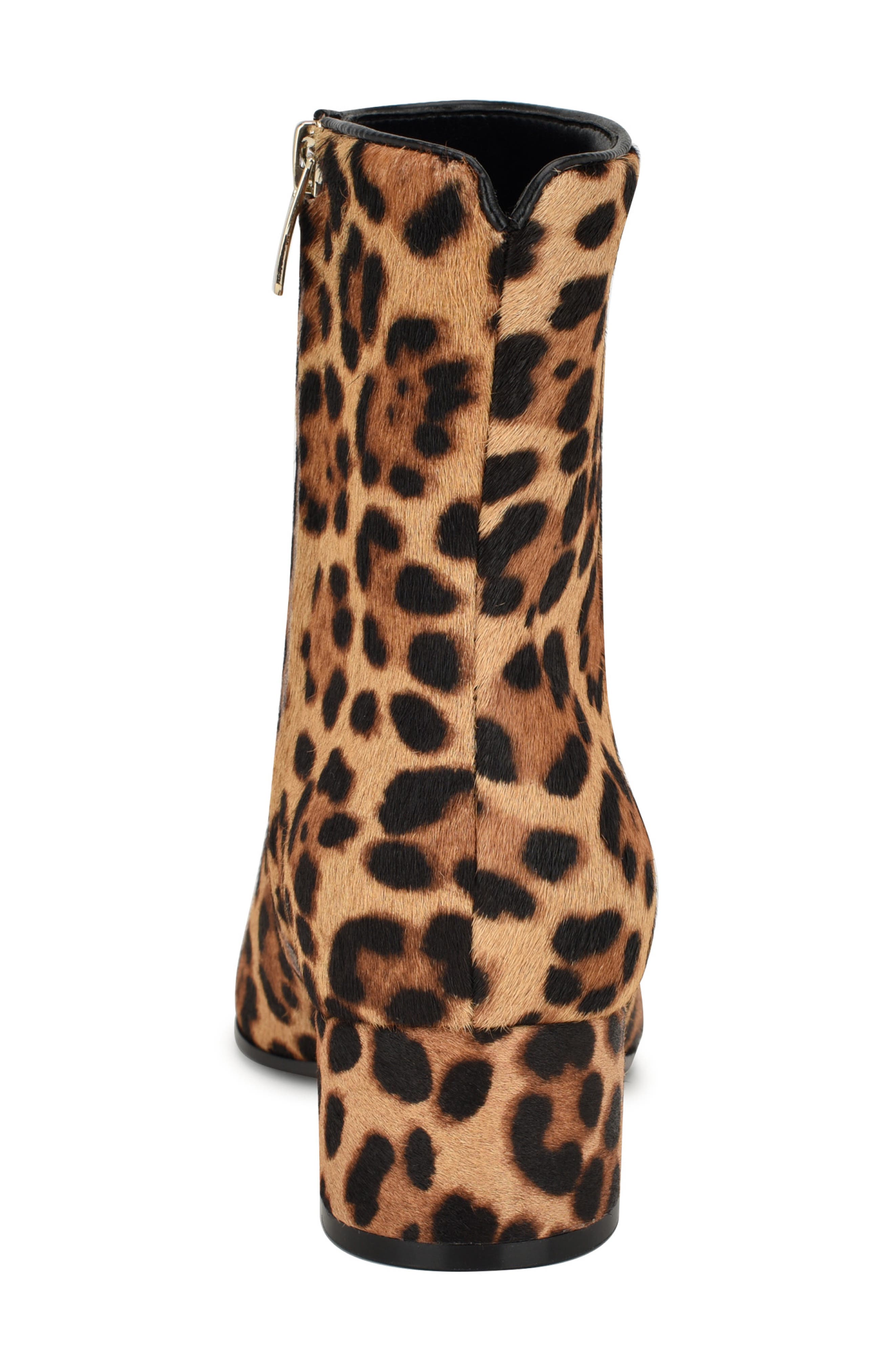 Nine West Maribu Leopard Print Genuine Calf Hair Bootie, Alternate, color, Dark Natural