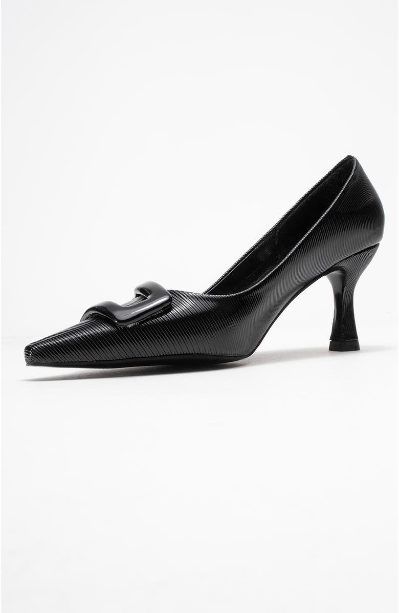 Prologue Shoes Astra Buckle Pointed Toe Pump, Alternate, color, Black