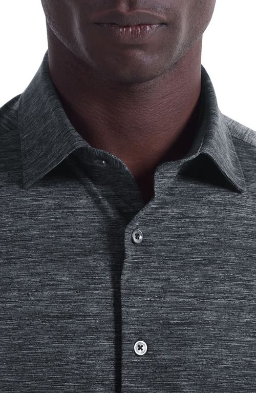 Bugatchi Miles Ooohcotton® Space Dye Short Sleeve Button-up Shirt In Gray