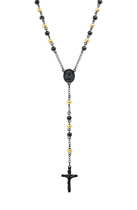 Men's 18k Gold Plated Rosary Necklace