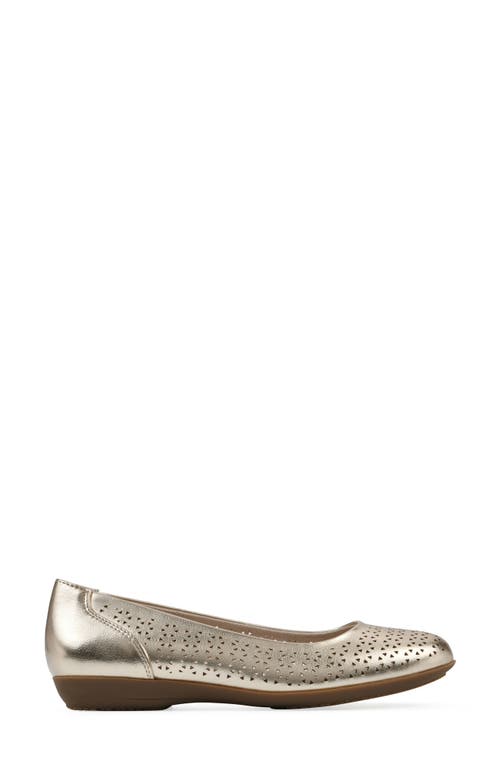 Cliffs By White Mountain Cindy Flat In Pale Gold Metallic Smooth