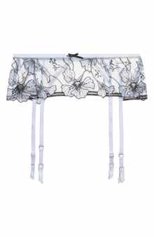 Fleur Du Mal Harper Embroidered Garter Belt