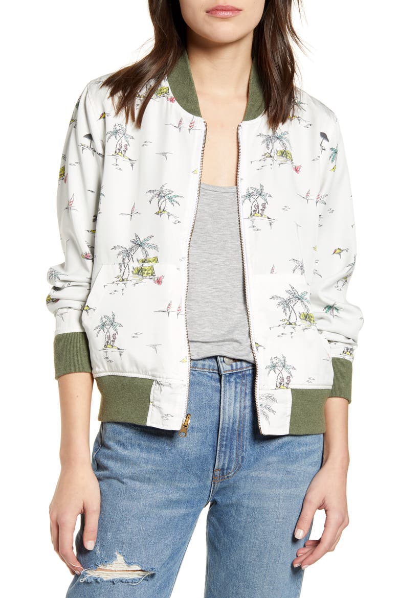 Aloha Reversible Bomber Jacket, Alternate, color, PACIFIC ATOLL
